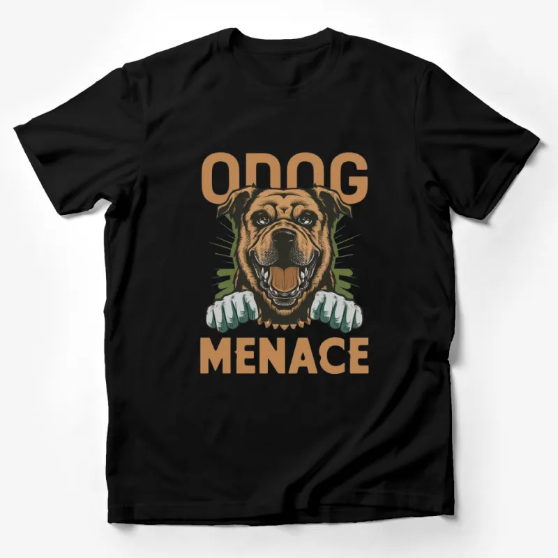 Menace Dog Graphic T-Shirt, Vintage Rottweiler with Brass Knuckles Design, Unisex Adult Casual Wear Male T-Shirt