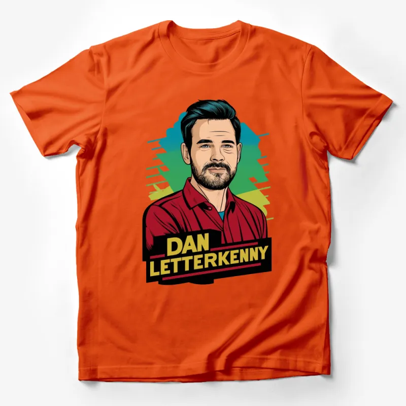 Dan Letterkenny Comic Style Graphic T-Shirt, Colorful Pop Art Men's Tee, Vintage Inspired Casual Wear Male T-Shirt