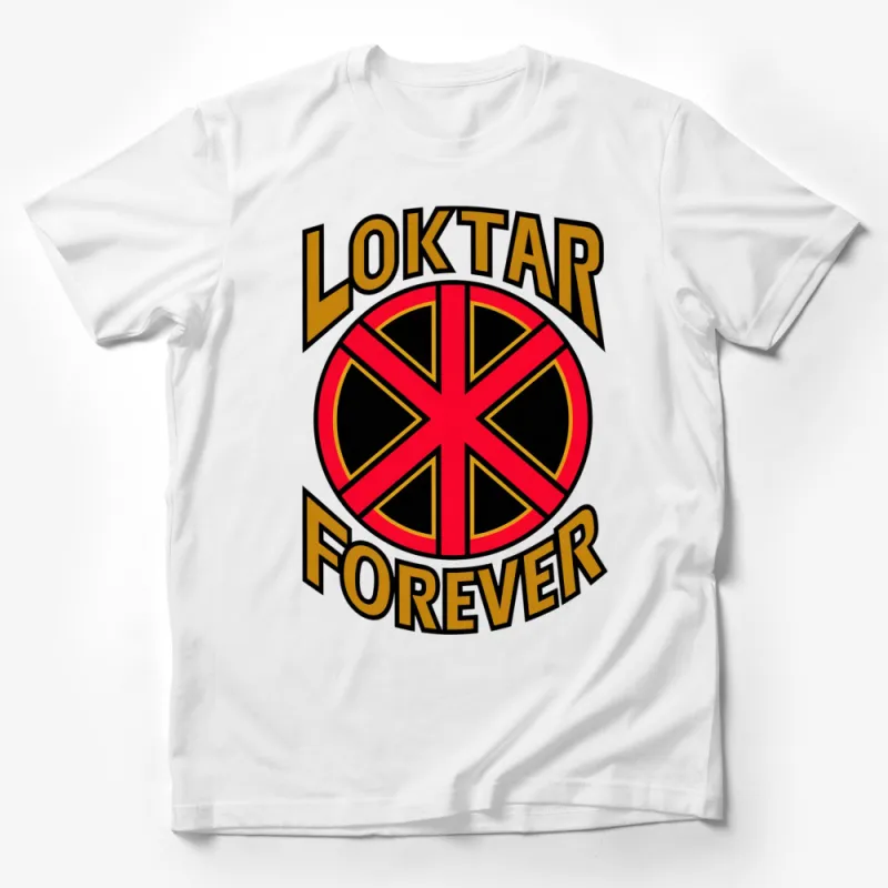 Loktar Forever Bold Graphic T-Shirt, Red and Yellow Fan Art, Unisex Casual Wear, Trendy Street Style Top Male T-Shirt