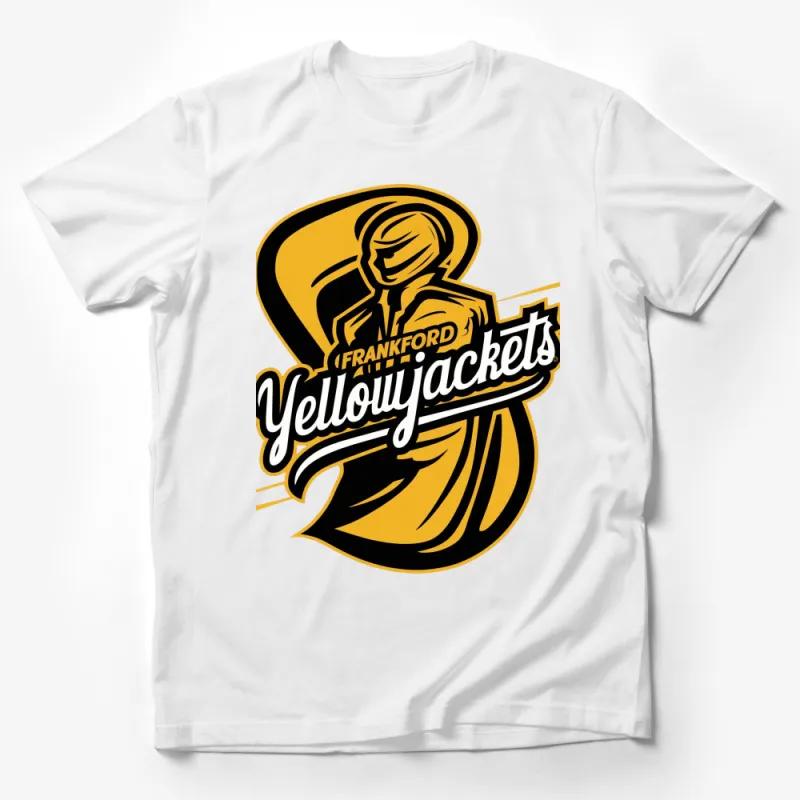 Frankford Yellowjackets Vintage Logo T-Shirt, Retro Sports Fan Apparel, Unique Unisex Graphic Tee Male T-Shirt