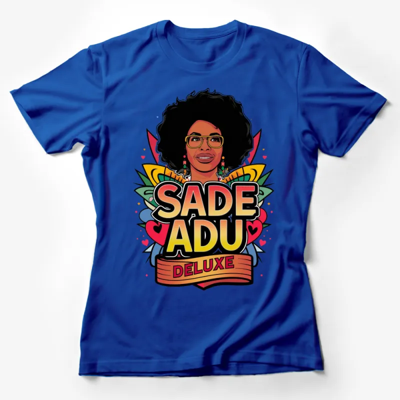 Sade Adu Deluxe T-Shirt, Retro Pop Art Style, Colorful Music Icon Tee, Women's Fashion Top Female T-Shirt