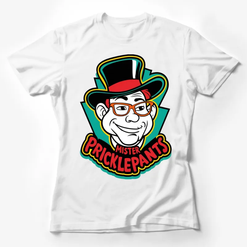 Mister Pricklepants Cartoon Gentleman T-Shirt, Colorful Graphic Tee, Vintage Style Cartoon Character Shirt Female T-Shirt