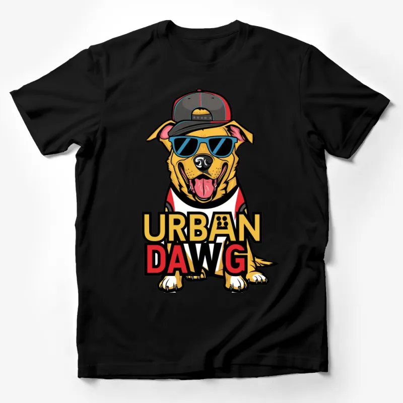 Urban Dawg Cool Dog Graphic T-Shirt, Trendy Streetwear Style Tee with Hip Dog Design, Urban Fashion Shirt for Dog Lovers Male T-Shirt