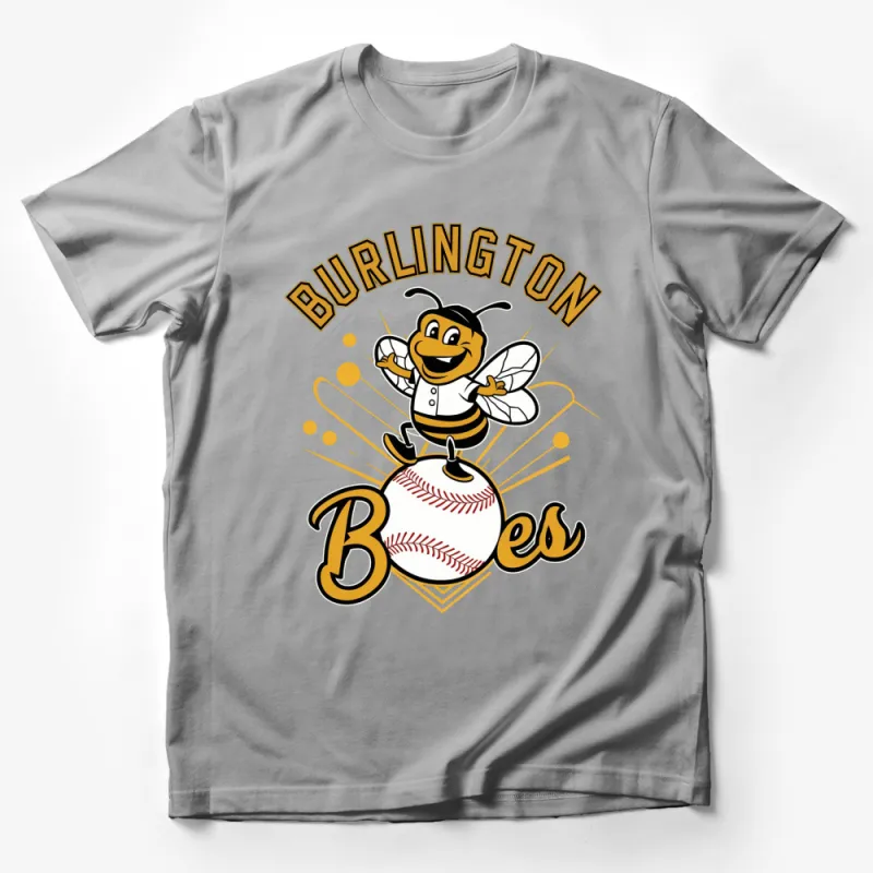 Burlington Bees Baseball Team T-Shirt, Vintage Sports Graphic Tee, Unisex Male T-Shirt