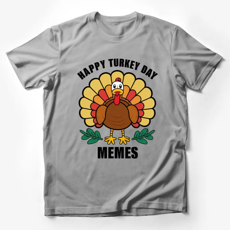 Happy Turkey Day Memes T-Shirt, Colorful Thanksgiving Graphic Tee Male T-Shirt