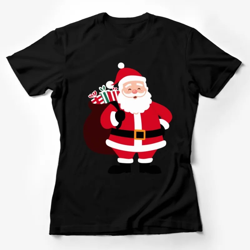 Santa Claus Christmas T-Shirt, Festive Holiday Graphic Tee, Gift Idea for Family and Friends Female T-Shirt