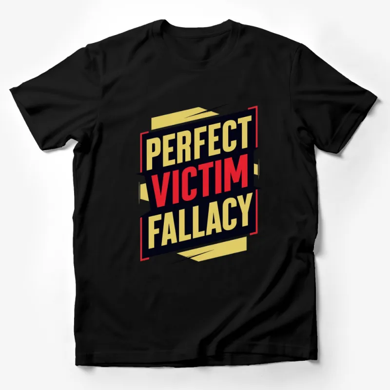 Perfect Victim Fallacy Bold Statement T-Shirt, Graphic Tee, Black and Red Design, Bold Typography Male T-Shirt