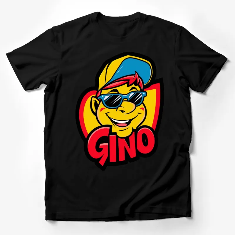 Colorful Cartoon Character Gino T-Shirt, Fun Graphic Tee, Stylish Casual Wear, Unisex Male T-Shirt