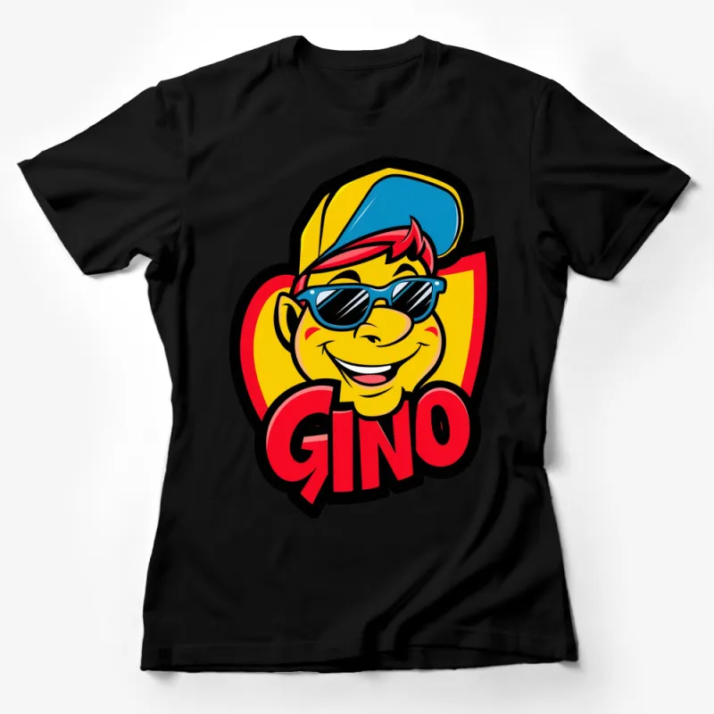 Colorful Cartoon Character Gino T-Shirt, Fun Graphic Tee, Stylish Casual Wear, Unisex Female T-Shirt