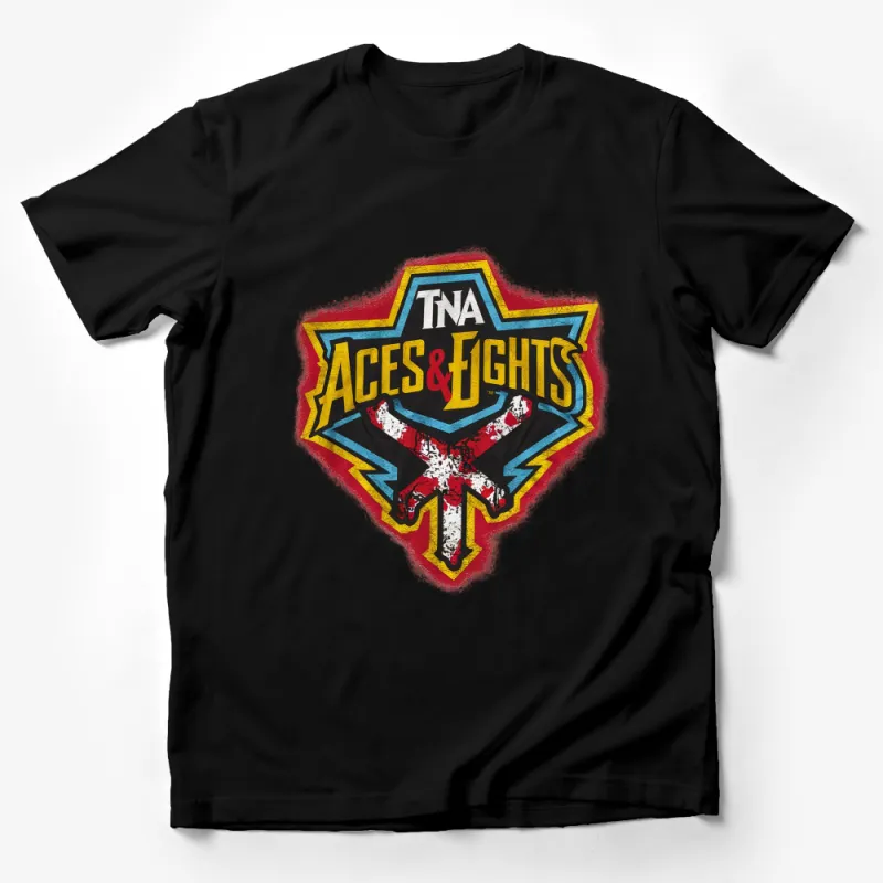 TNA Aces and Fights Graphic Tee, Vintage Wrestling Fan T-Shirt, Unisex Male T-Shirt