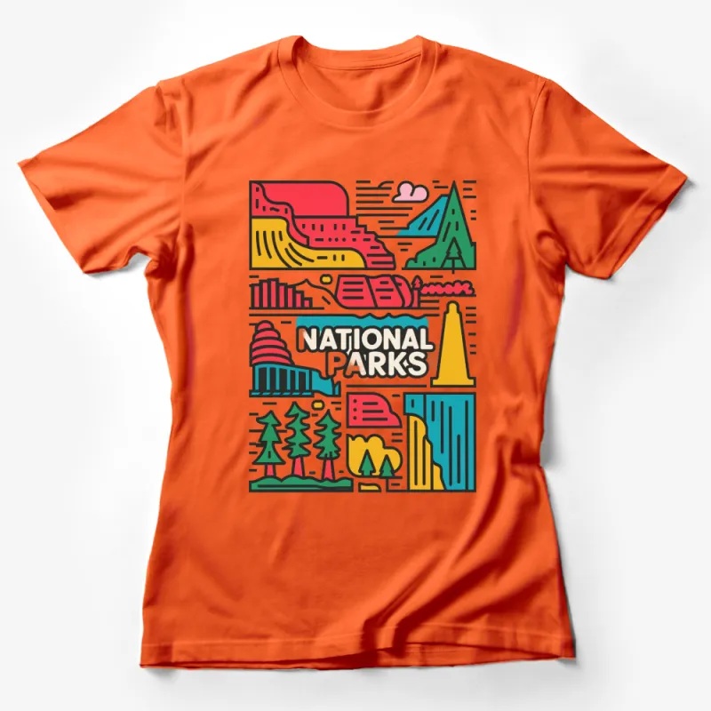 Colorful National Parks Graphic T-Shirt, Outdoor Adventure, Hiking and Camping Tee, Nature Lover Gift Female T-Shirt