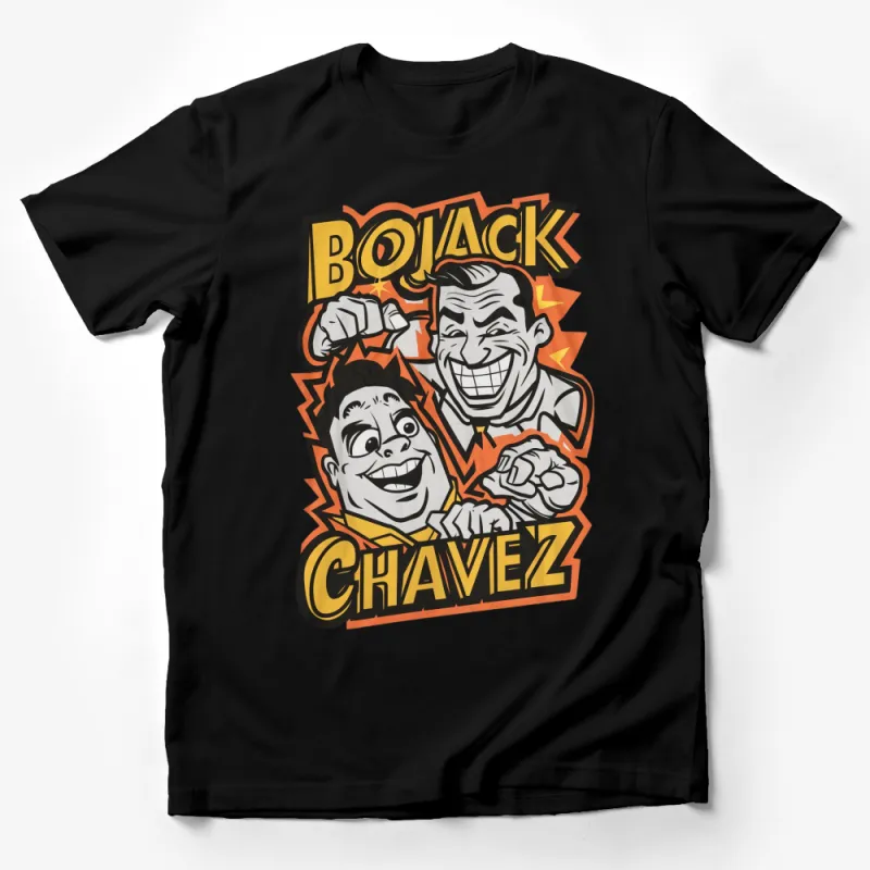 Vintage BoJack and Todd Chavez T-Shirt, Classic Cartoon Print, Retro Style Graphic Tee Male T-Shirt