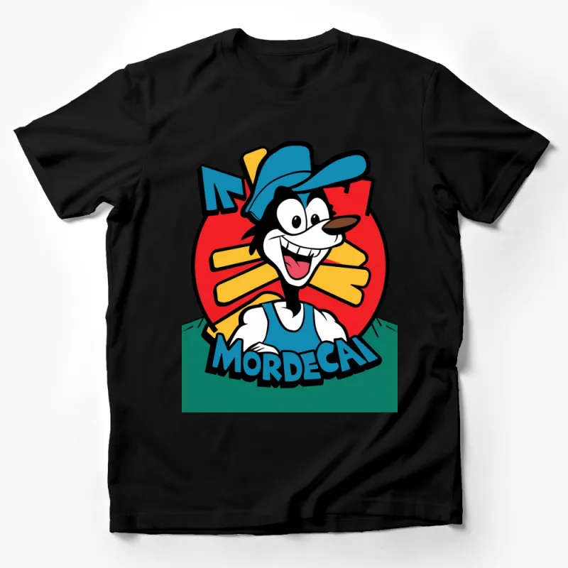 Mordecai Cartoon Character T-Shirt, Vintage Style Graphic Tee, Colorful 90s Inspired Design Male T-Shirt