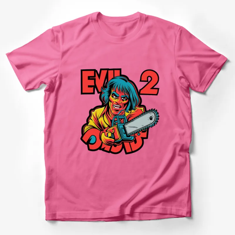 Evil 2 Horror Movie Graphic T-Shirt, Vintage Chainsaw Villain Tee, Retro Movie Fan Gift Idea Male T-Shirt