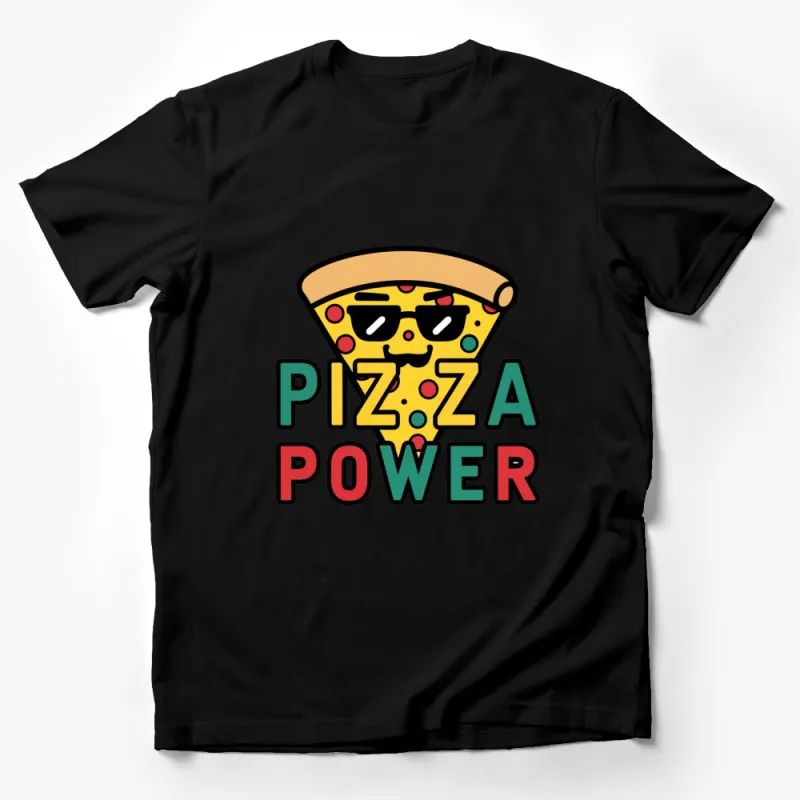 Funny Pizza Power T-Shirt, Cartoon Pizza Slice, Cool Teen Graphic Tee, Food Lover Gift, Hipster Clothing, Unisex Shirt for All Male T-Shirt