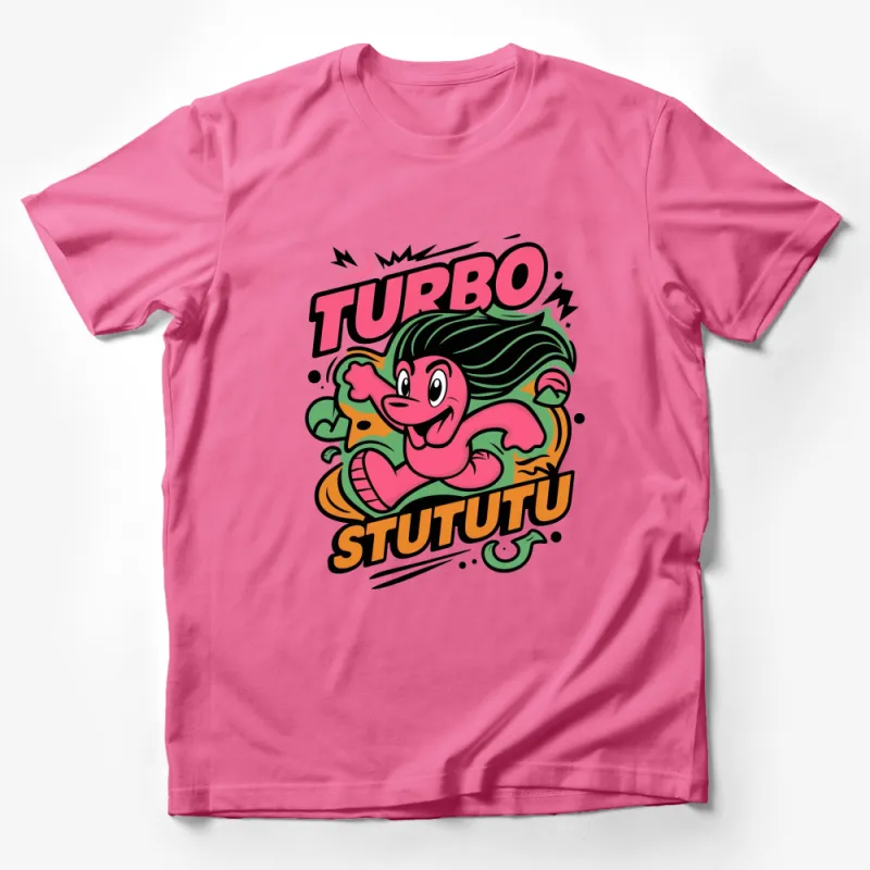 Colorful Turbo Worm Cartoon T-Shirt, Cute Worm Graphic Tee, Fun Unisex Casual T-Shirt for All Ages Male T-Shirt