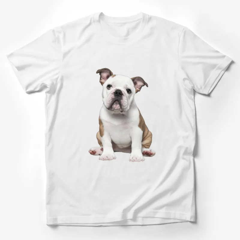 Cute Bulldog Puppy Graphic T-Shirt, Adorable Dog Lover Gift, Unisex Tee Male T-Shirt