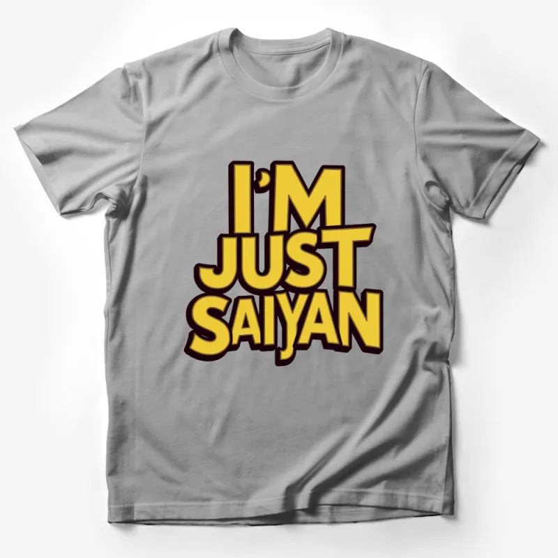 I'm Just Saiyan Funny Anime Pun T-Shirt, Dragon Inspired, Anime Lover Gift, Unique Graphic Tee Male T-Shirt