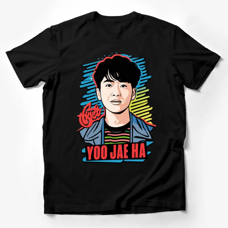 Vintage Yoo Jae Ha Musician Graphic T-Shirt, Retro Pop Art Style, Colorful Music Icon Tee Male T-Shirt