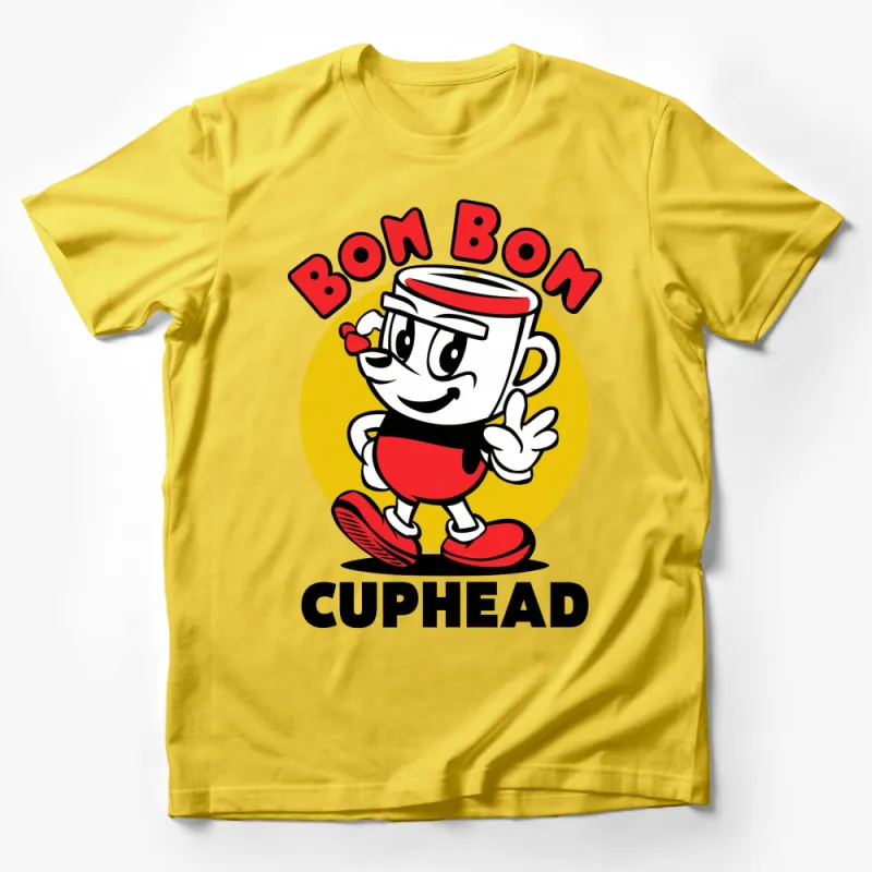 Bon Bon Cuphead Retro Cartoon Graphic Tee, Unisex T-Shirt, Vintage Gaming Shirt Male T-Shirt