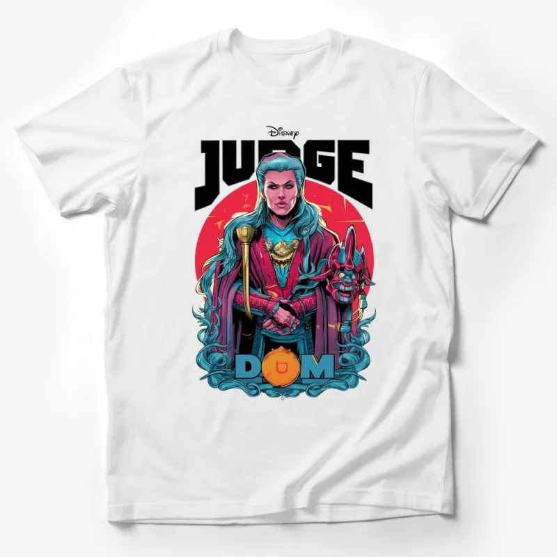 Disney Judge Doom Graphic Tee, Villainous Cartoon Character Art Shirt, Full Color Print Unique Design T-Shirt Male T-Shirt