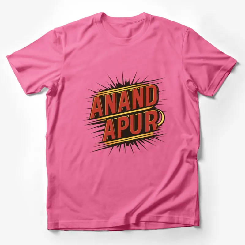 Anand Apur Bold Graphic T-Shirt, Vintage Comic Style Tee, Unique Retro Design Top Male T-Shirt