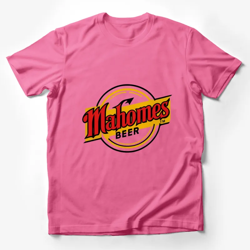 Mahomes Beer Logo T-Shirt, Vintage Style Graphic Tee, Unisex Casual Fashion, Gift for Sports Fans Male T-Shirt