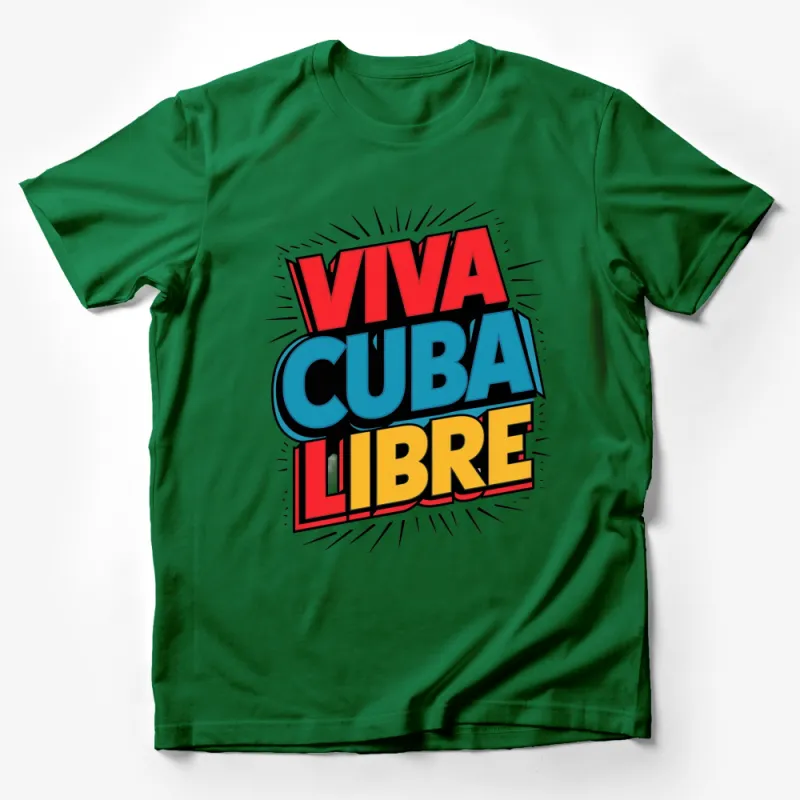 Viva Cuba Libre T-Shirt, Colorful Cuban Pride Graphic Tee, Unisex Fashion Male T-Shirt