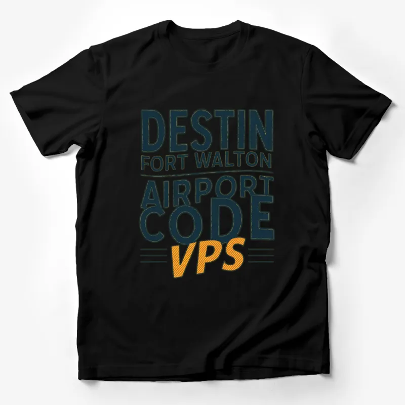 Destin Fort Walton Airport Code VPS Graphic T-Shirt, Traveler Gift, Souvenir Tee, Unisex Male T-Shirt