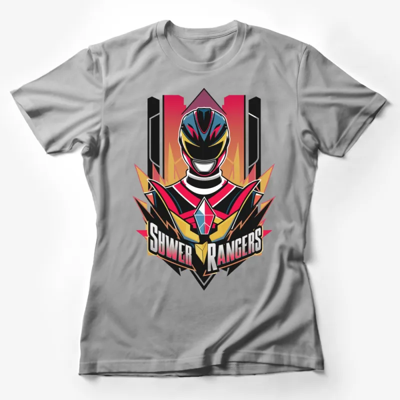 Super Rangers Inspired Graphic T-Shirt, Colorful Hero Emblem Casual Tee, Unisex Apparel Female T-Shirt