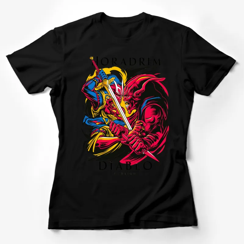 Horadrim Diablo T-Shirt, Vintage Fantasy Gaming Graphic Tee, Retro Style Gamer Apparel Female T-Shirt