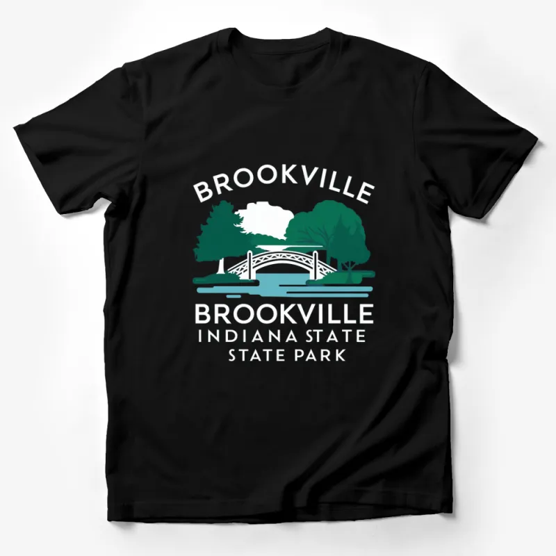 Brookville Indiana State Park Bridge and Trees Graphic T-Shirt, Nature Outdoor Scenic Design Tee, Unisex Top Male T-Shirt