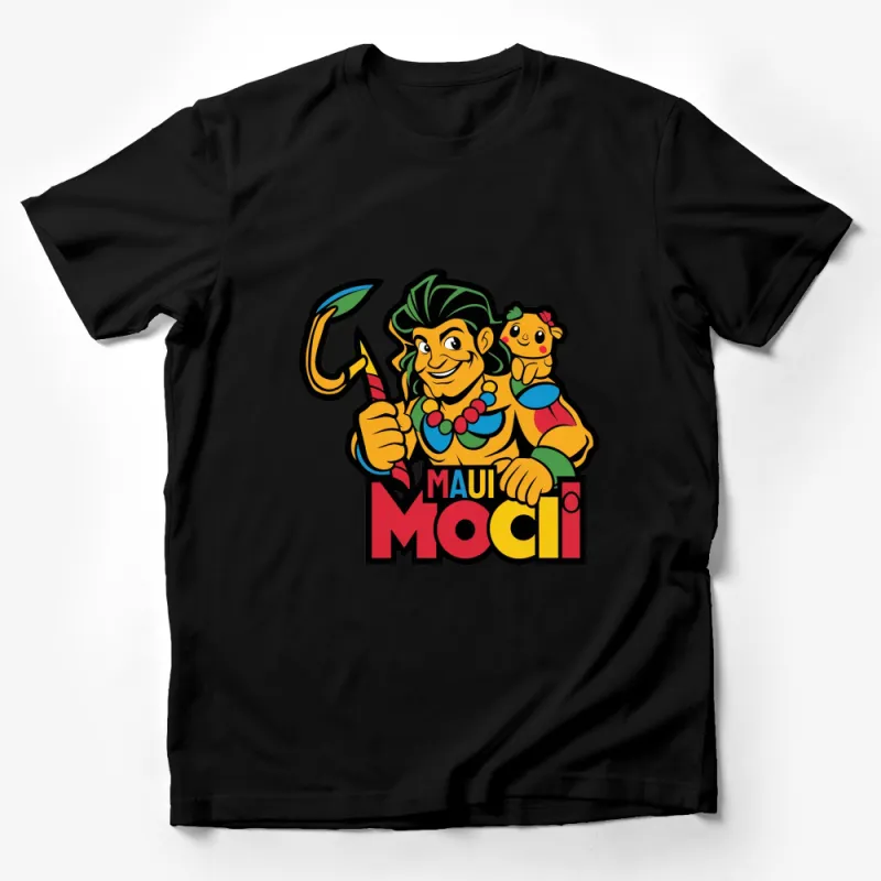 Maui Moci Cartoon Character T-Shirt, Colorful Graphic Tee, Fun Summer Casual Wear for All Ages Male T-Shirt