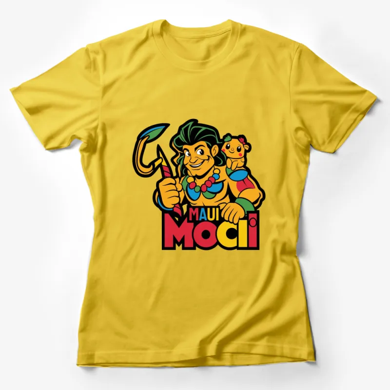 Maui Moci Cartoon Character T-Shirt, Colorful Graphic Tee, Fun Summer Casual Wear for All Ages Female T-Shirt