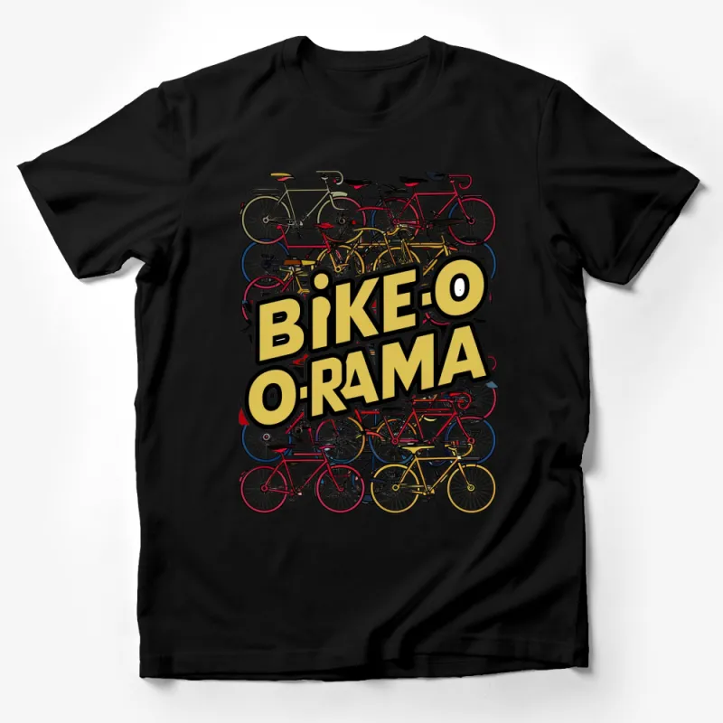 Vintage Bike-O-Rama T-Shirt, Colorful Bicycle Stack Design, Retro Cycling Enthusiast Gift, Unisex Tee Male T-Shirt