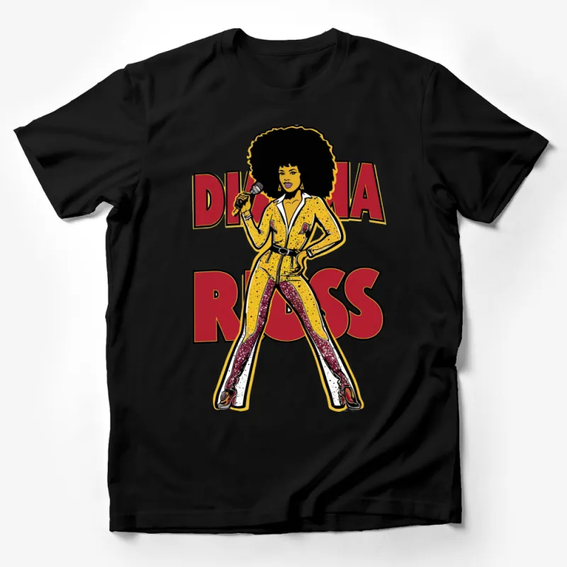 Retro Diva Boss Graphic Tee - Yellow Funky Fashion Illustration T-Shirt - Gift for Music Lovers - Vintage Style T-Shirt Male T-Shirt