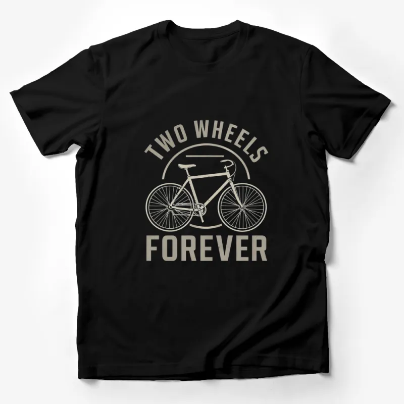 Vintage Bicycle T-Shirt, Two Wheels Forever Graphic Tee, Bike Lover Gift, Cycling Enthusiast Apparel Male T-Shirt