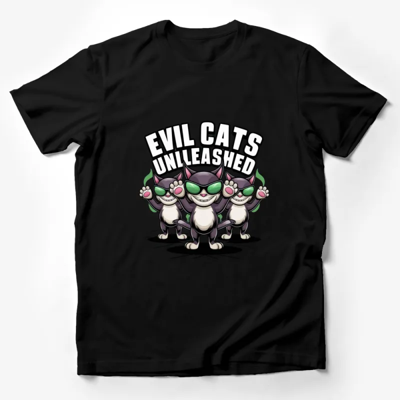 Evil Cats Unleashed T-Shirt, Cool Cat Gang Tee, Funny Cat Lover Gift, Unique Graphic Shirt Male T-Shirt