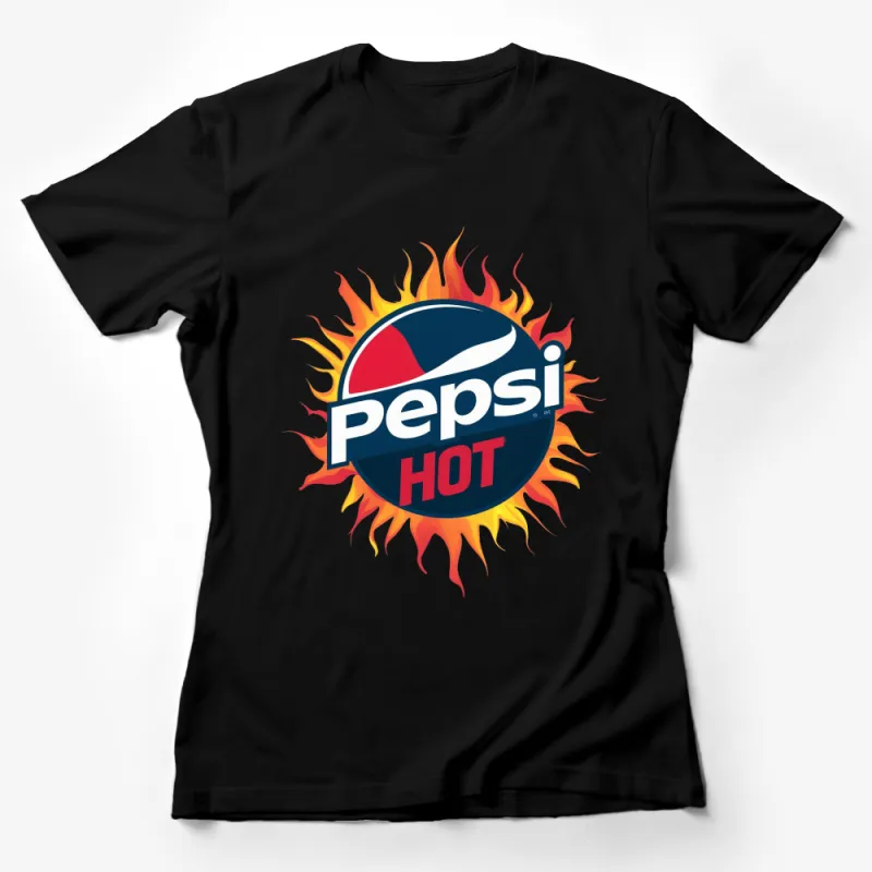 Vintage Pepsi Hot Logo T-Shirt, Classic Fiery Sun Design, Retro Drink Fan Apparel, Soft Cotton Tee Female T-Shirt