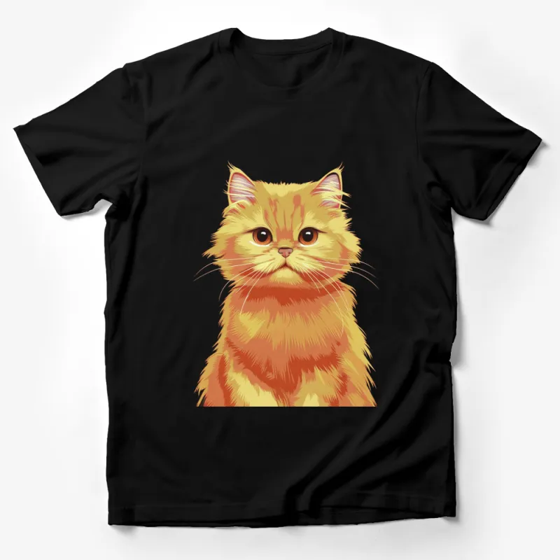 Cute Orange Tabby Cat T-Shirt, Whimsical Kitten Portrait Tee, Gift for Cat Lovers, Unisex Adult Clothing Male T-Shirt