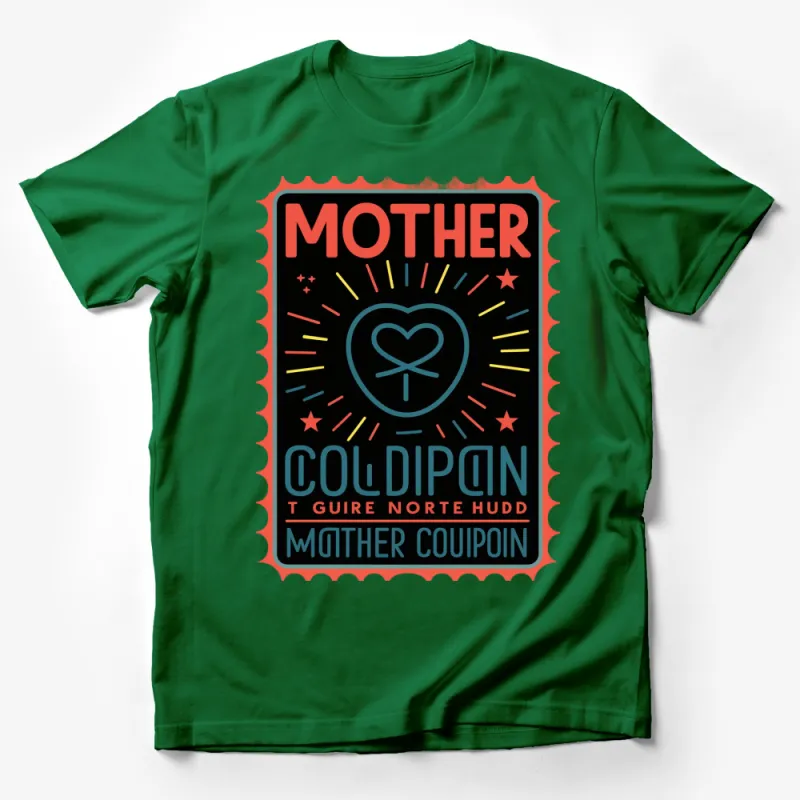 Retro Mother Coupon T-Shirt, Vintage-Inspired Colorful Graphic Tee, Perfect Gift for Mom Male T-Shirt