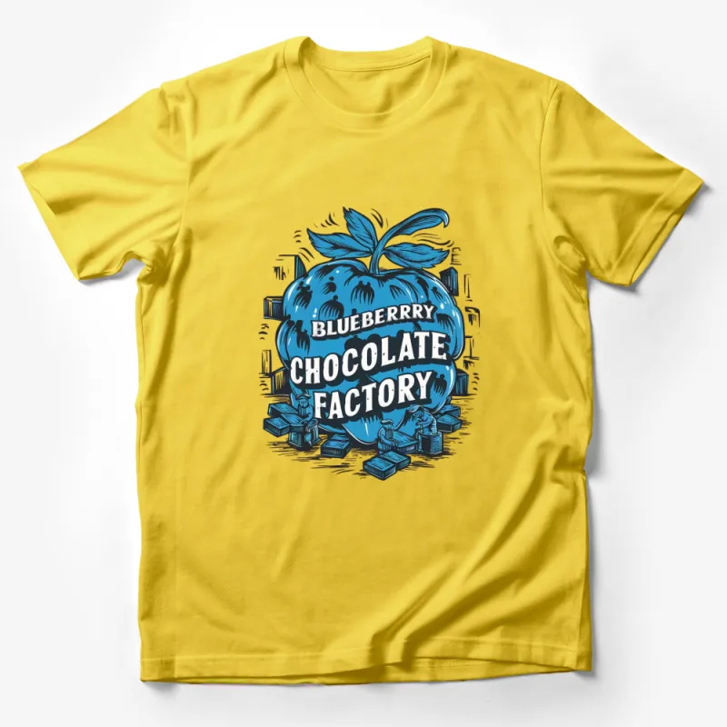 Blueberry Chocolate Factory Fun Graphic T-Shirt, Unique Chocolate Lover Gift, Artistic Tee Design, Unisex T-Shirt Male T-Shirt