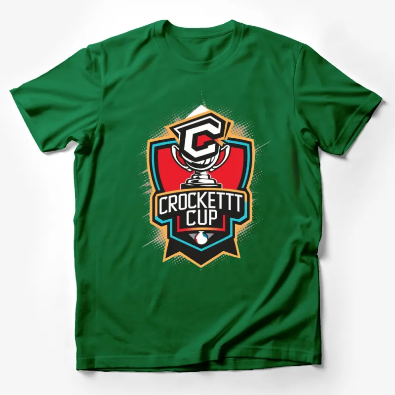 Crockett Cup Champion Trophy Graphic T-Shirt, Bold Vintage Sports Design Tee, Unisex Male T-Shirt