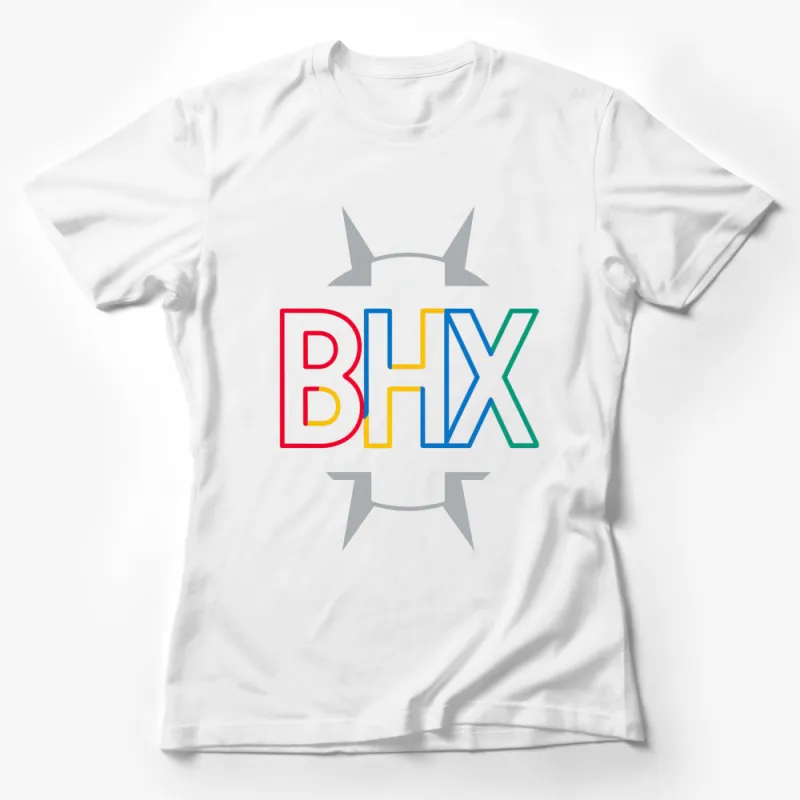 Colorful BHX Logo T-Shirt, Modern Graphic Tee, Unisex Fashion Top, Unique Design Casual Wear Female T-Shirt