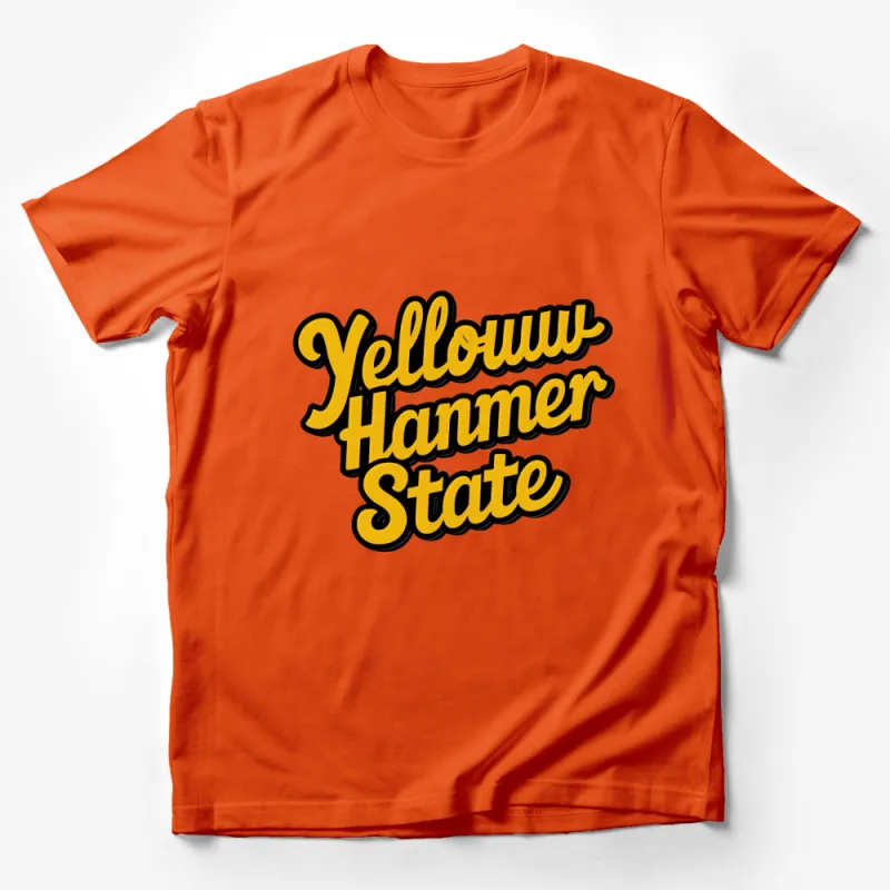 Yellow Hammer State Bold Text Graphic T-Shirt, Vintage Style Tee for Casual Wear Male T-Shirt