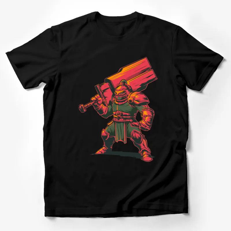 Samurai Warrior Cartoon T-Shirt, Large Print, Colorful Graphic Tee, Japanese Warrior Art, Unisex Clothing, Gift for Geeks Male T-Shirt