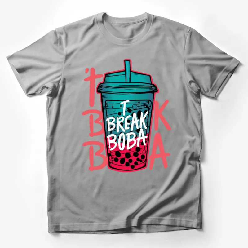 Colorful Boba Tea Graphic T-Shirt, Fun Bubble Tea Lover Gift, Unisex Adult Casual Wear Male T-Shirt