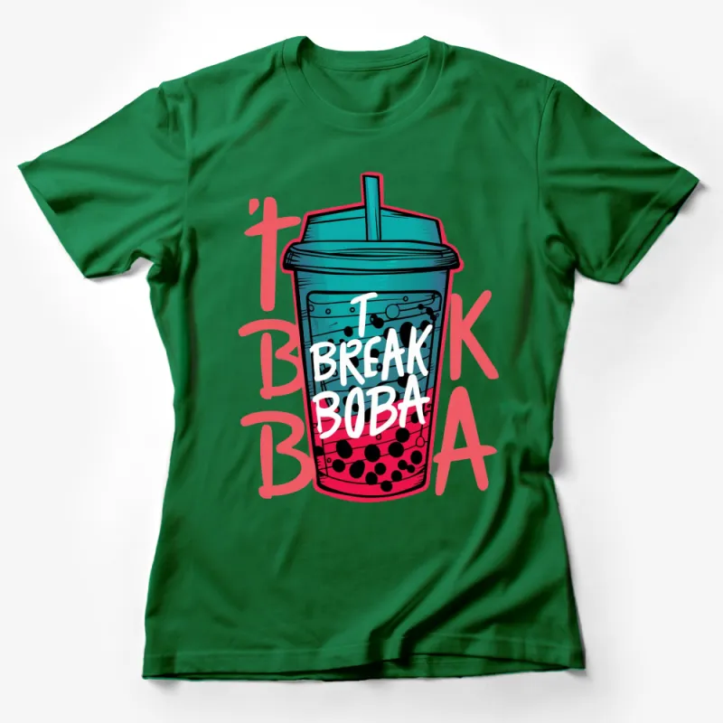 Colorful Boba Tea Graphic T-Shirt, Fun Bubble Tea Lover Gift, Unisex Adult Casual Wear Female T-Shirt