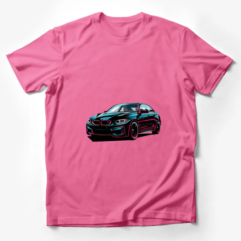 Neon Sports Car Graphic T-Shirt, Cool Street Racing Car Tee, Unique Vehicle Design Shirt for Car Enthusiasts Male T-Shirt