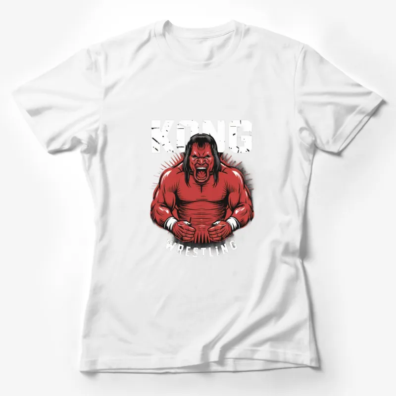 Wrestling Kong Graphic T-Shirt, Bold Red Wrestler Design, Athletic Sportswear, Casual Wear for Men and Women Female T-Shirt